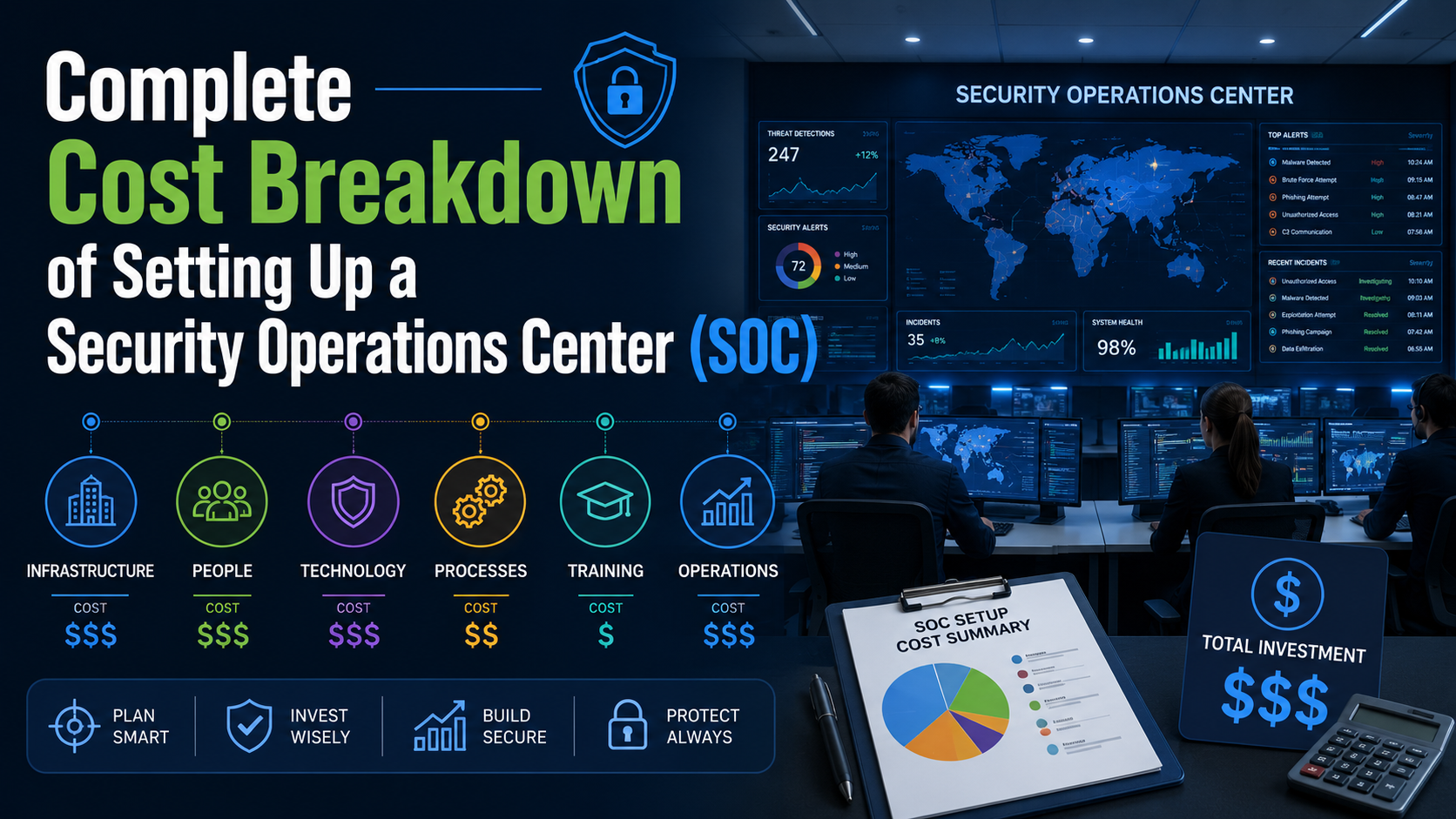 Complete Cost Breakdown of Setting Up a Security Operations Center (SOC)